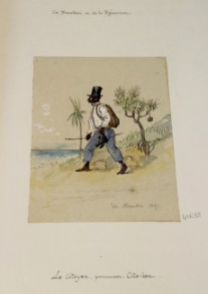 Le citoyen, encre et aquarelle de Mortier de Trévise, Hippolyte Charles Napoléon (1835-1892) . 19x13,6 ADR. 1865.